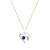 Dazzlingrock Collection Lab Blue Sapphire and Diamond Double Heart
Pendant with Chain in 10K Gold