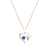 Dazzlingrock Collection Amethyst and Diamond Double Heart Pendant with
Chain in 10K Gold