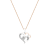 Dazzlingrock Collection Lab White Sapphire and Diamond Double Heart
Pendant with Chain in 10K Gold