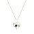 Dazzlingrock Collection Lab Emerald and Diamond Double Heart Pendant
with Chain in 18K Gold
