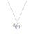 Dazzlingrock Collection Aquamarine and Diamond Double Heart Pendant with
Chain in 14K Gold