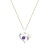 Dazzlingrock Collection Amethyst and Diamond Double Heart Pendant with
Chain in 10K Gold