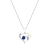 Dazzlingrock Collection Blue Sapphire and White Diamond Double Heart
Pendant with Chain in 18K Gold