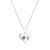 Dazzlingrock Collection Blue Topaz and Diamond Double Heart Pendant with
Chain in 10K Gold