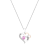 Dazzlingrock Collection Lab Pink Sapphire and Diamond Double Heart
Pendant with Chain in 18K Gold