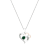 Dazzlingrock Collection Lab Emerald and Diamond Double Heart Pendant
with Chain in 18K Gold