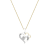 Dazzlingrock Collection Lab White Sapphire and Diamond Double Heart
Pendant with Chain in 18K Gold