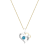 Dazzlingrock Collection Blue Topaz and Diamond Double Heart Pendant with
Chain in 10K Gold