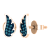 Dazzlingrock Collection Round Blue Diamond Angel Wing Stud Earrings for
Women in 10K Rose Gold