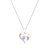 Dazzlingrock Collection Pink Sapphire and Diamond Double Heart Pendant
with Chain in 18K Gold