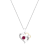 Dazzlingrock Collection Lab Ruby and Diamond Double Heart Pendant with
Chain in 18K Gold