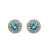 10K Yellow Gold 5 MM Round Swiss Blue Topaz and Round Created White
Sapphire Stud Earrings