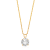 Jewelili 10K Yellow Gold 8mm Round Cubic Zirconia Solitaire Pendant with
Rope Chain