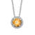 Jewelili Sterling Silver Golden Citrine and Created White Sapphire
Pendant with Rolo Chain