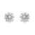 10K White Gold 6 MM Round  Cubic Zirconia Solitaire Stud Earrings