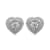 White Diamond Sterling Silver Heart Stud Earrings 0.25 CTW