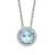 Jewelili Sterling Silver Aquamarine and Created White Sapphire Pendant
with Rolo Chain
