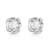 Jewelili 10K White Gold 6mm Round Created White Sapphire Stud Earrings