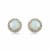 10K Yellow Gold 5 MM Round Lab Created Opal and Round Created White
Sapphire Stud Earrings
