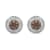 White and Champagne Diamond Rose Gold Over Sterling Silver Stud Earrings 0.25CTW