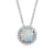 Jewelili Sterling Silver Created Opal and Created White Sapphire Pendant
with Rolo Chain