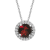 Jewelili Sterling Silver Garnet and Created White Sapphire Pendant with
Rolo Chain