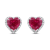 10K White Gold 7 MM Heart Shape Ruby and 1/10 Cttw White Round Diamond
Stud Earrings