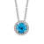 Jewelili Sterling Silver Swiss Blue Topaz and Created White Sapphire
Pendant with Rolo Chain