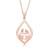 Jewelili 14K Rose Gold Over Sterling Silver Parent and 2 Children Family Pendant