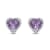 10K White Gold 7 MM Heart Shape Amethyst and 1/10 Cttw White Round
Diamond Stud Earrings