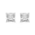 10K White Gold 6 MM Princess Cubic Zirconia Stud Earrings