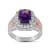 Jewelili 14K Rose Gold Over Sterling Silver 10x8 MM Amethyst and Created
White Sapphire Halo Ring