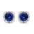 10K White Gold 5x5 MM Cushion Created Sapphire and 1/10 Ctw Natural
Round Diamond Stud Earrings
