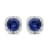 10K White Gold 5x5 MM Cushion Created Sapphire and 1/10 Ctw Natural
Round Diamond Stud Earrings