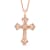 Jewelili 1/5 ctw Round White Diamond 14K Rose Gold Over Sterling Silver
Cross Pendant With Chain