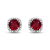 10K White Gold 5x5 MM Cushion Created Ruby and 1/10 Ctw Natural White
Round Diamond Stud Earrings