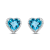 10K White Gold 7 MM Heart Shape Swiss Blue Topaz  and 1/10 Cttw White
Round Diamond Stud Earrings