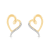 White Diamond 10K Yellow Gold Earrings