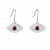 Red Garnet Rhodium Over Sterling Silver Evil Eye Earrings