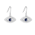 Blue Sapphire Rhodium Over Sterling Silver Evil Eye Earrings