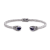 Sterling Silver 3mm 6.75" Twisted Cable Bangle with Amethyst