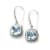 Sterling Silver Cushion Shape Blue Topaz Twisted Rope Design Earrings