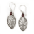 Sterling Silver Bali Design Marquise Shape Garnet Earrings