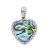 Sterling Silver Gems of the Sea Abalone Heart Pendant