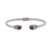 Sterling Silver 3mm 6.75" Twisted Cable Bangle with Garnet