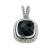 Sterling Silver Cushion Cut Black Spinel Pendant With Twisted Design