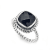 Sterling Silver Cushion Black Spinel Ring