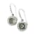 Sterling Silver Cushion Shape Prasiolite Twisted Rope Design Earrings