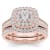 14K Rose Gold .75ctw Diamond Engagement Bridal Ring Wedding Band Set (
Clarity-I2 , Color-H-I )