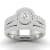 10K White Gold 1.0ctw Diamond Bridal Round Halo Engagement Ring Band Set
( I2-Clarity-H-I-Color )